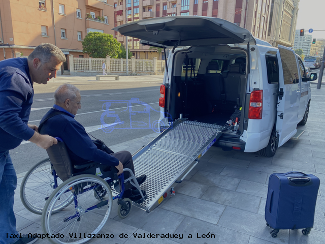 Taxi accesible Villazanzo de Valderaduey a León